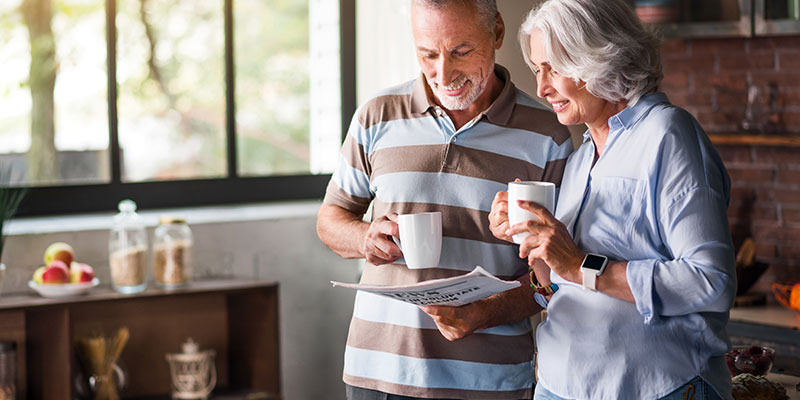 Couple reviewing thier utility bill